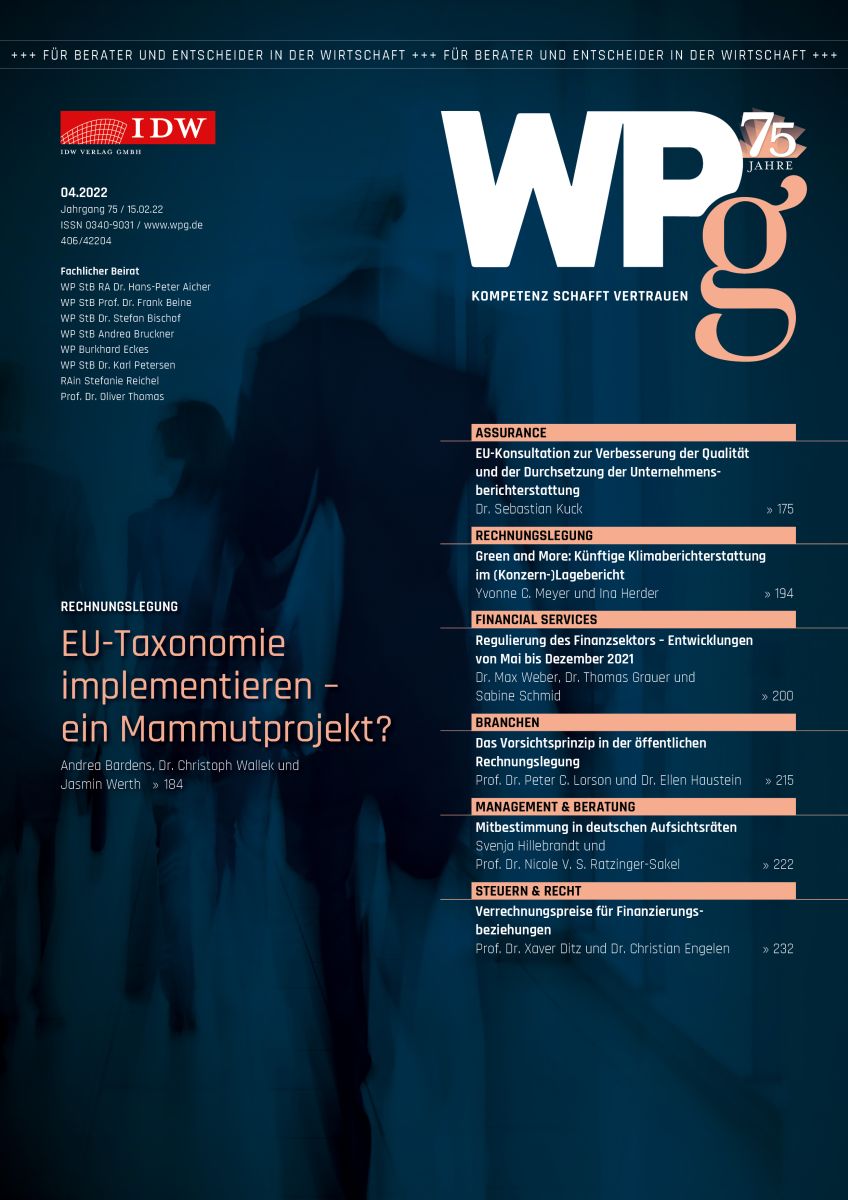 WPg - Die Wirtschaftsprüfung 4/2022