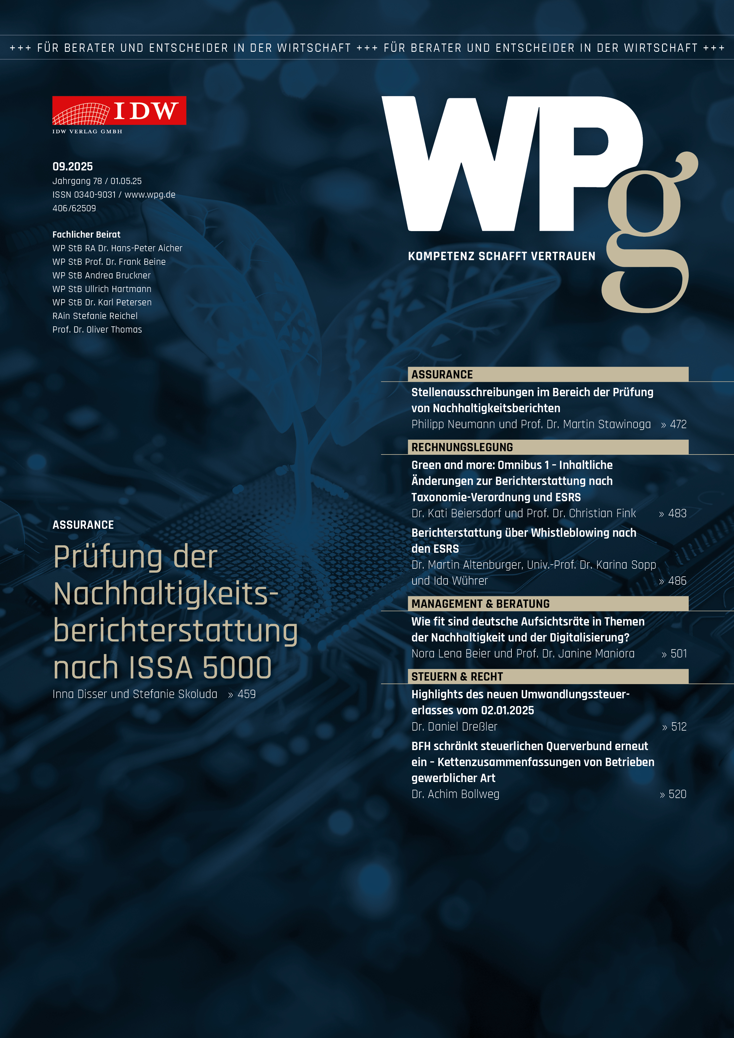 WPg - Die Wirtschaftsprüfung 09/2025   