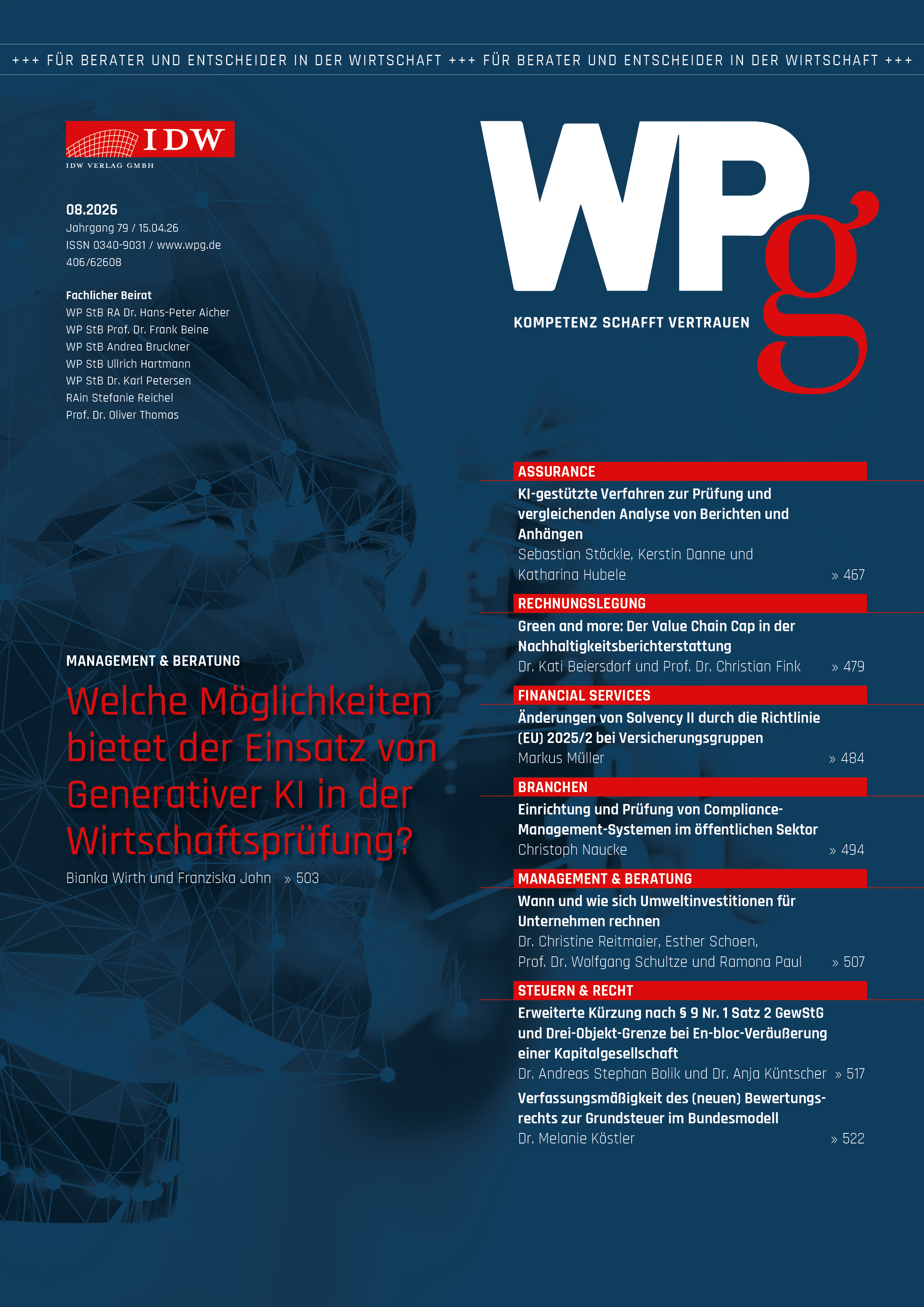 WPg - Die Wirtschaftsprüfung 08/2026    