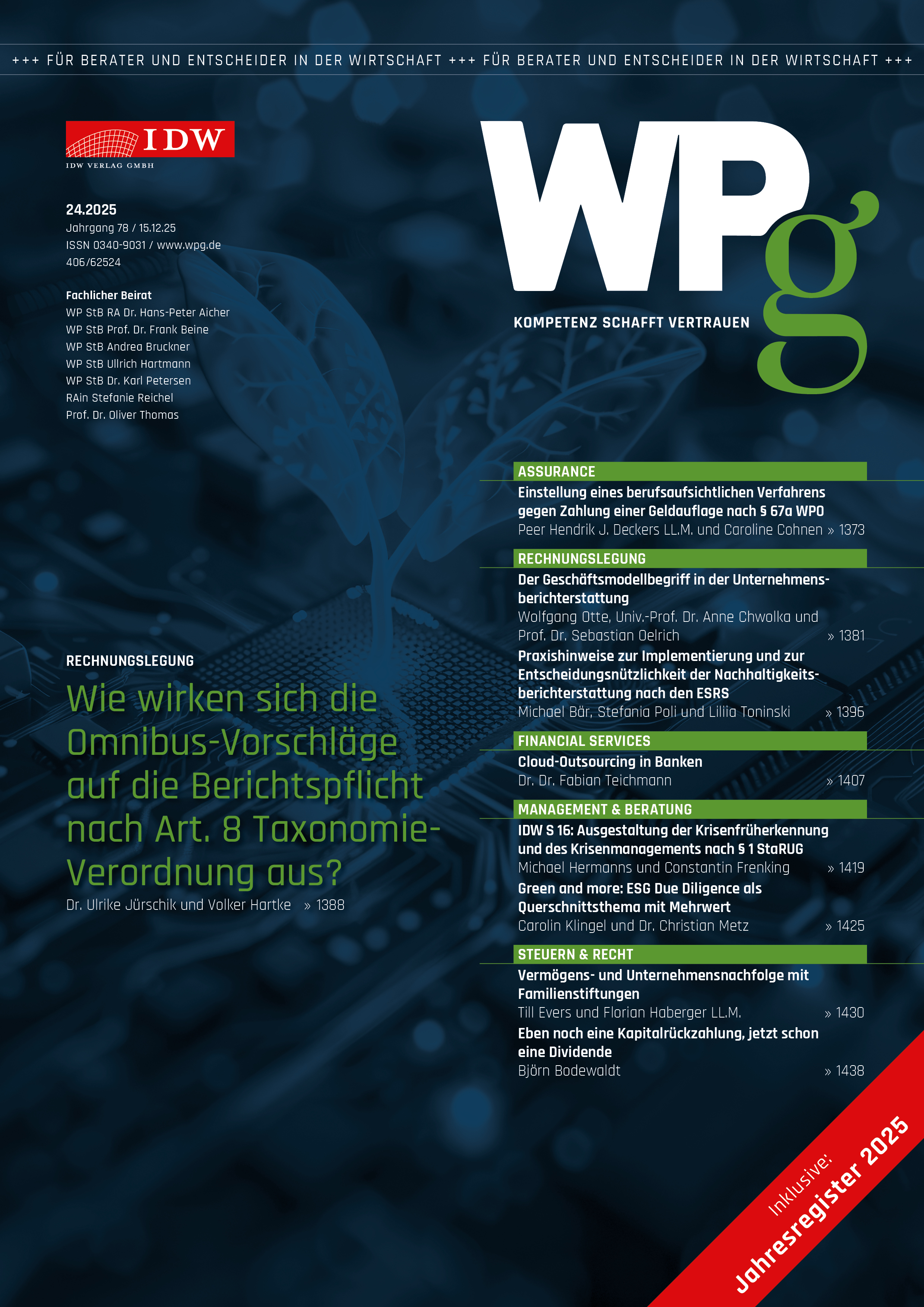 WPg - Die Wirtschaftsprüfung 24/2025      