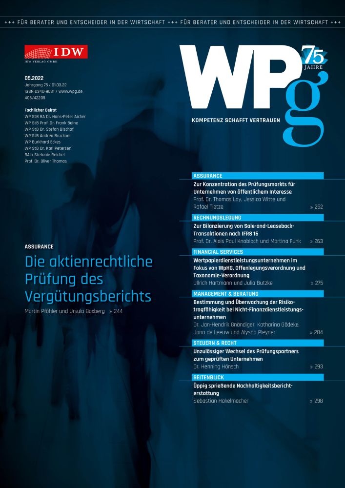 WPg - Die Wirtschaftsprüfung 5/2022