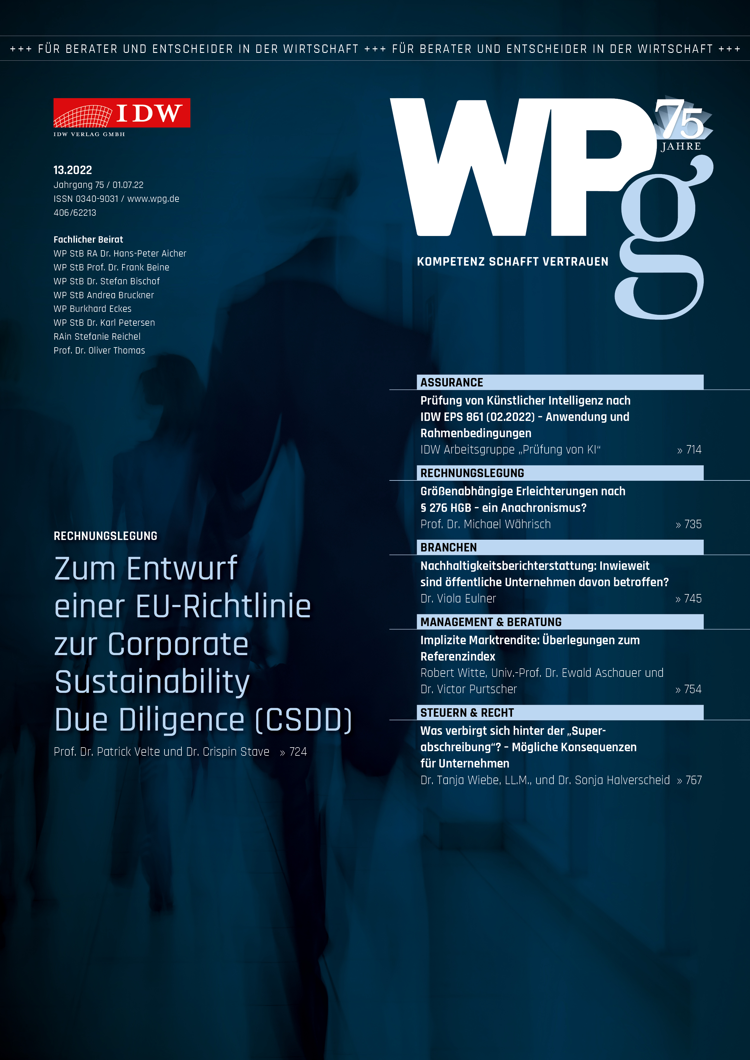 WPg - Die Wirtschaftsprüfung 13/2022 
