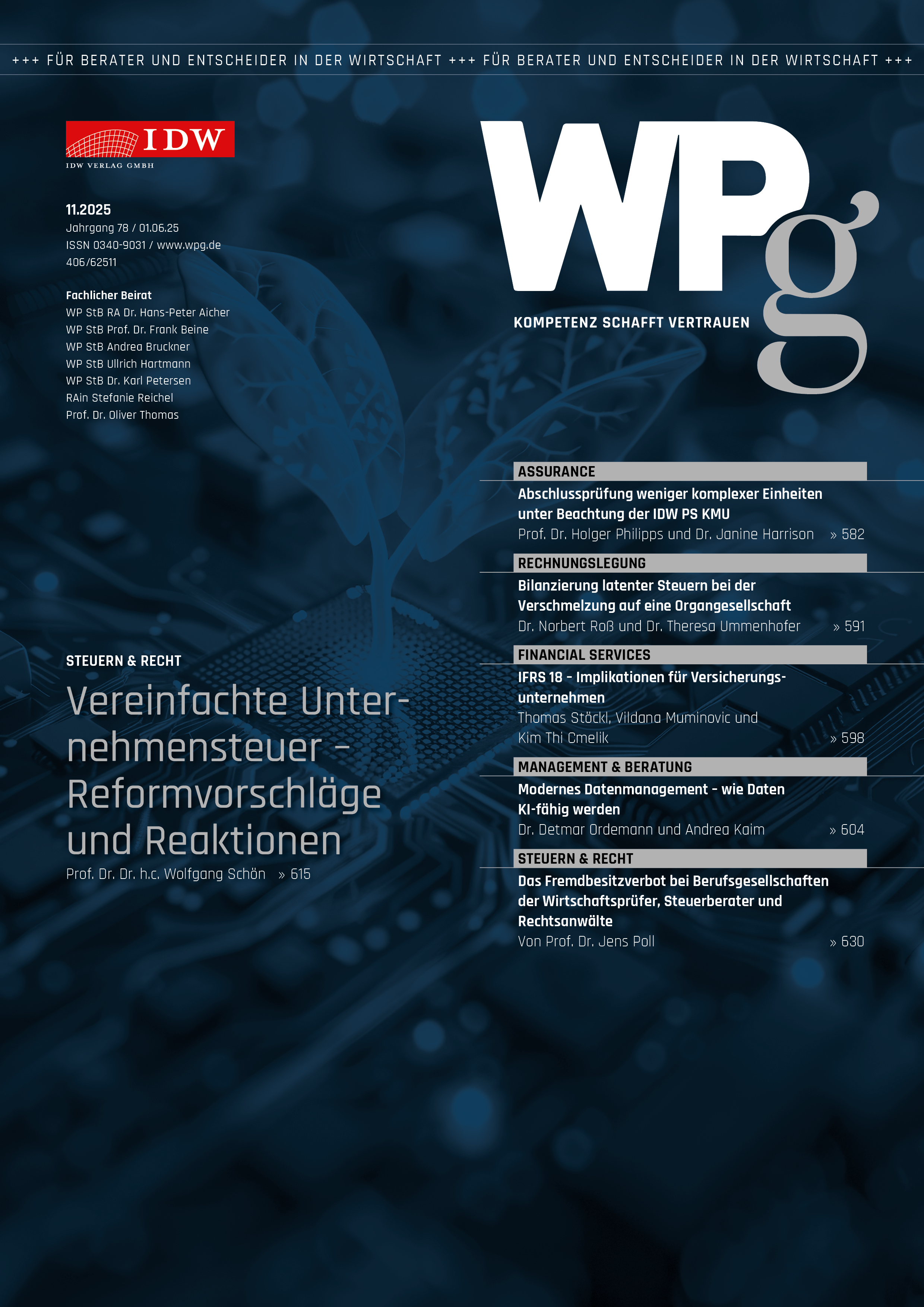 WPg - Die Wirtschaftsprüfung 11/2025     