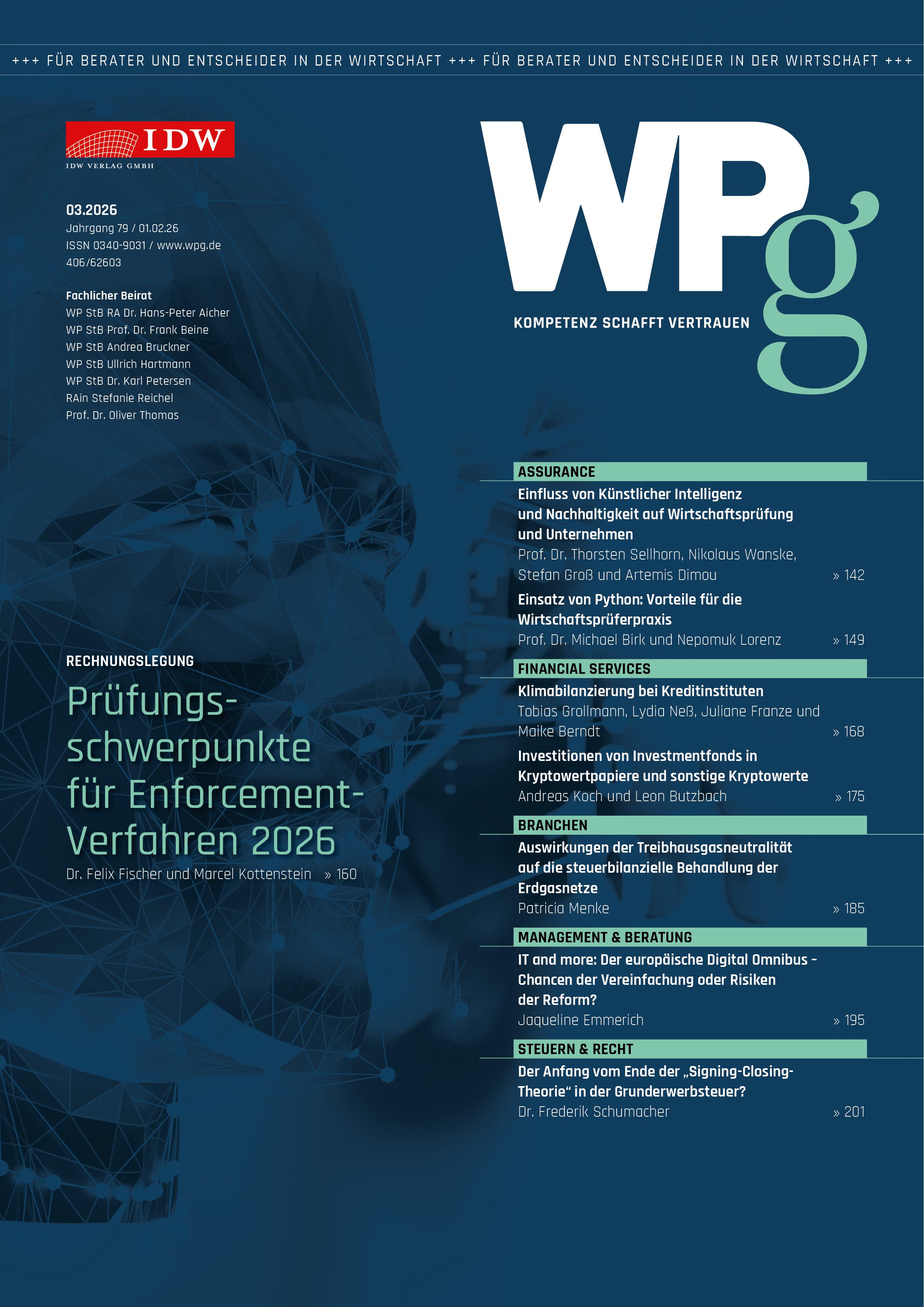 WPg - Die Wirtschaftsprüfung 03/2026 