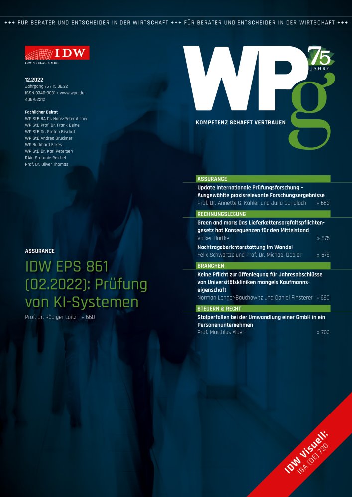 WPg - Die Wirtschaftsprüfung 12/2022