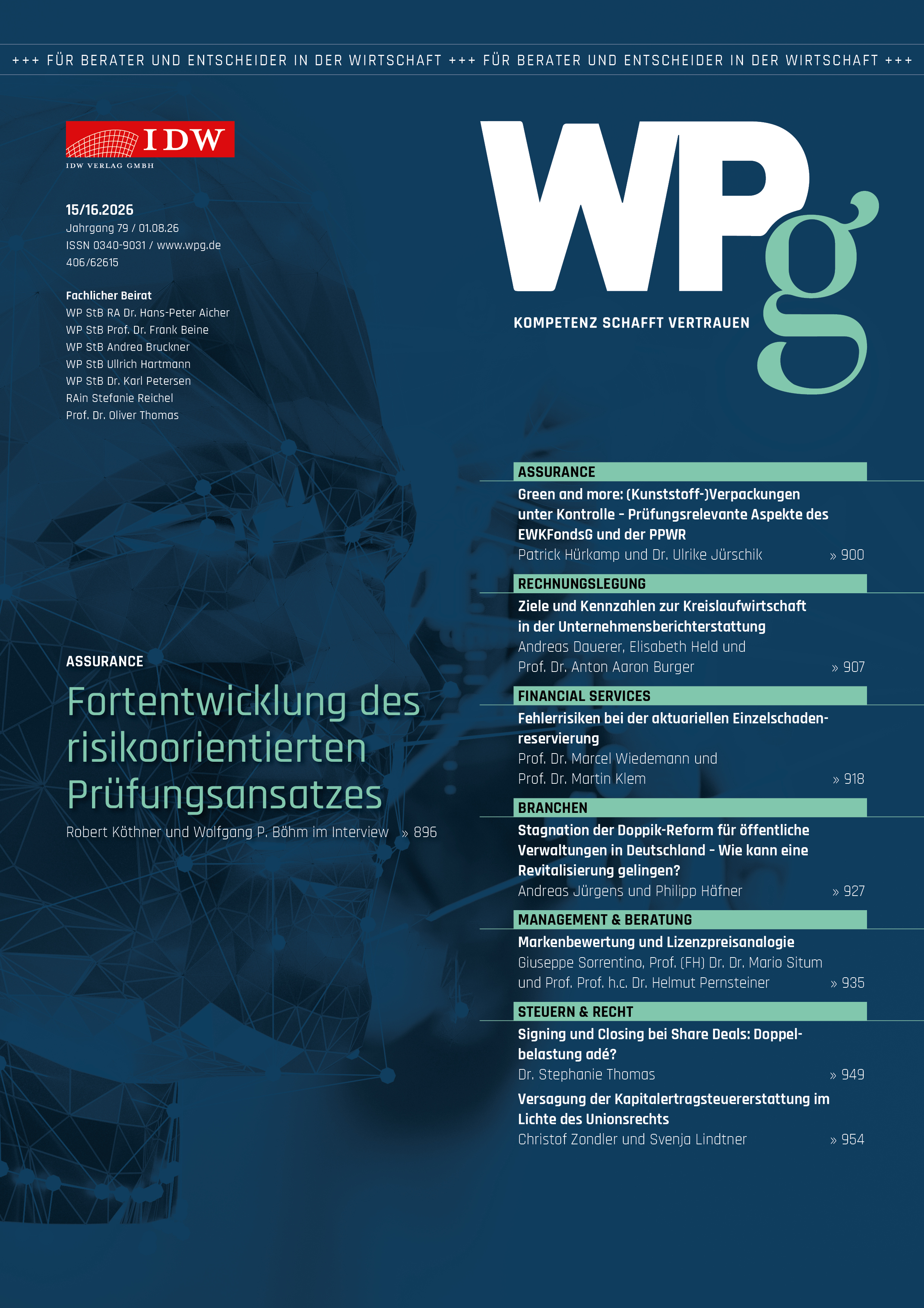 WPg - Die Wirtschaftsprüfung 15.16/2026