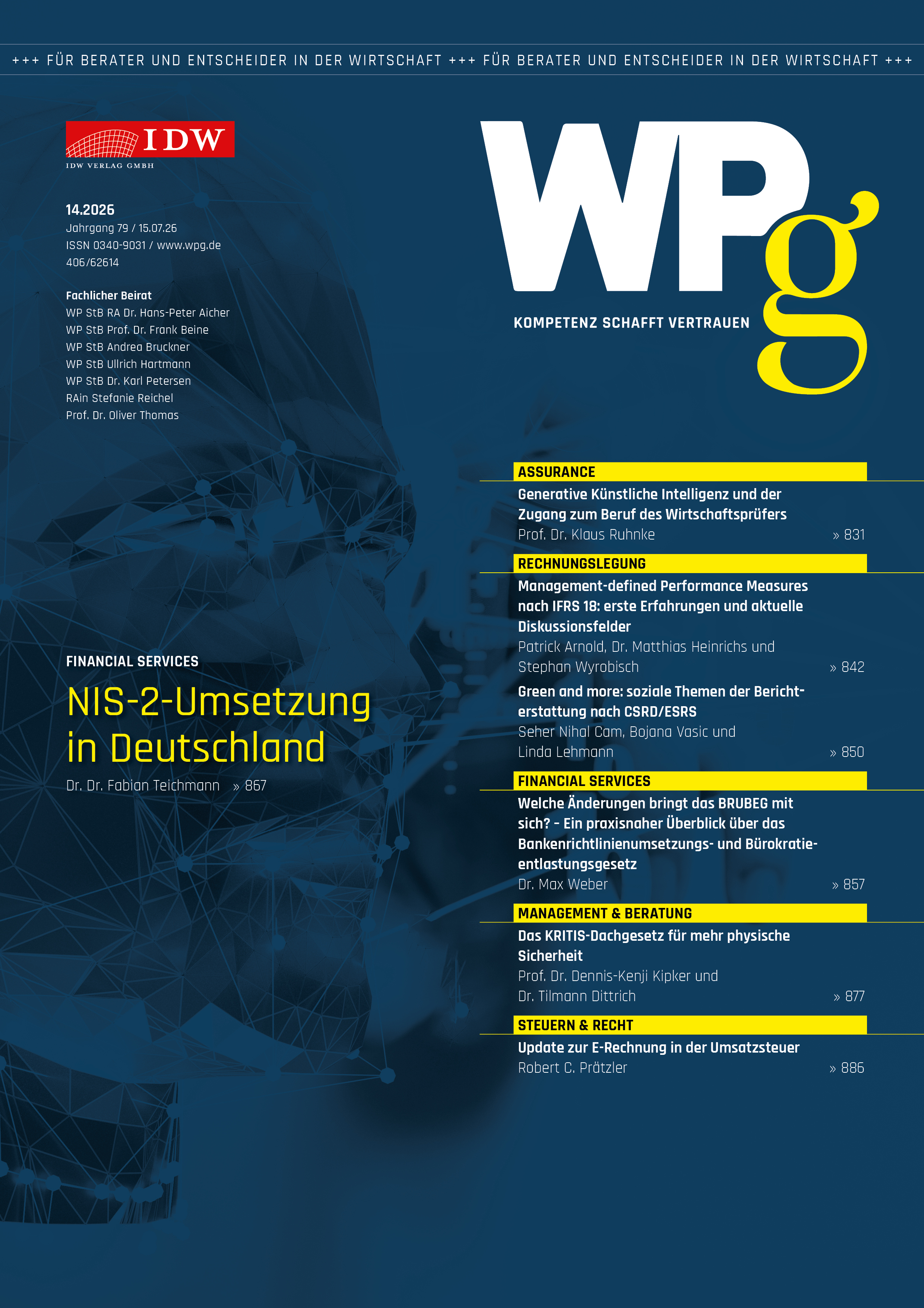 WPg - Die Wirtschaftsprüfung 14/2026