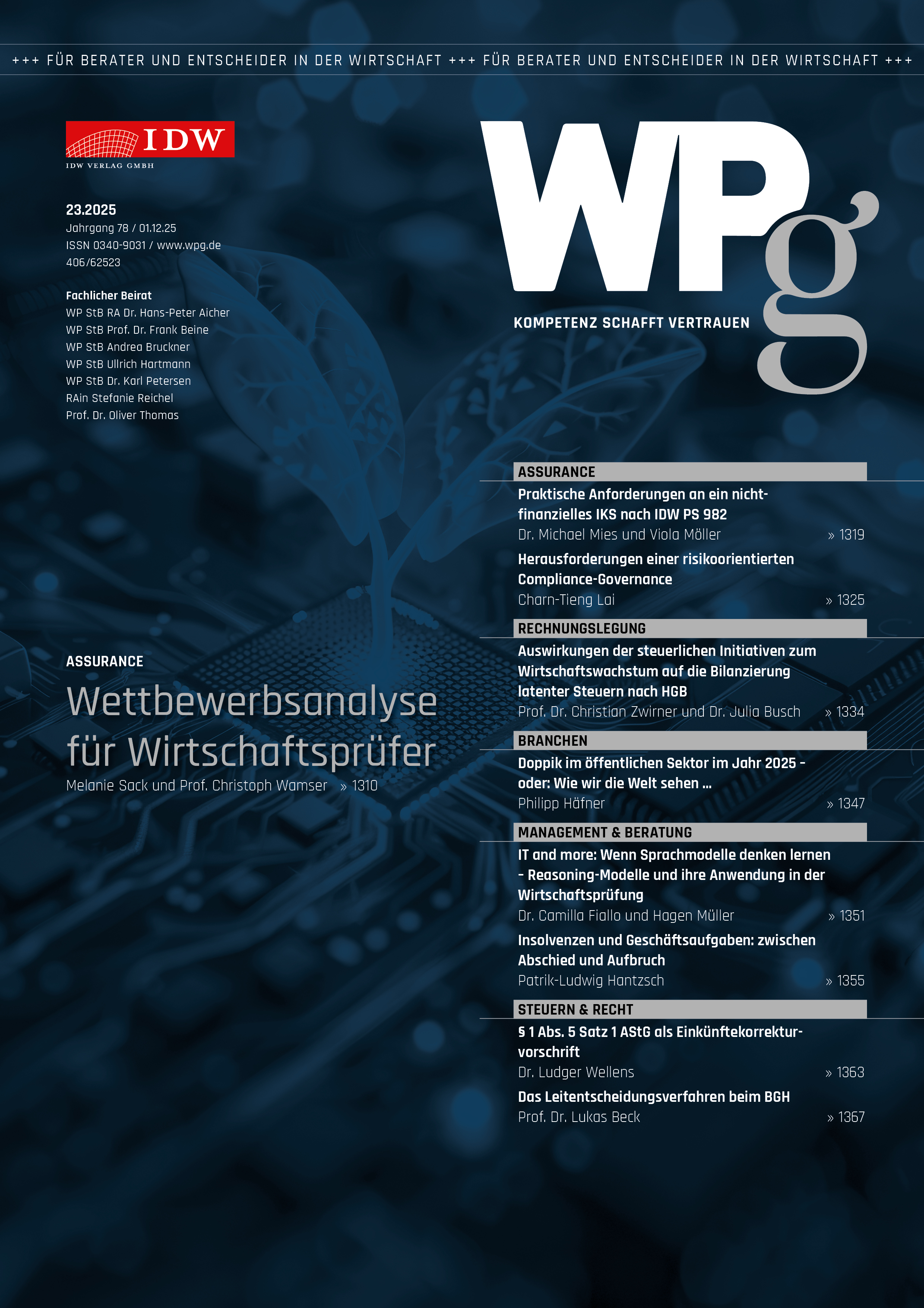 WPg - Die Wirtschaftsprüfung 23/2025       