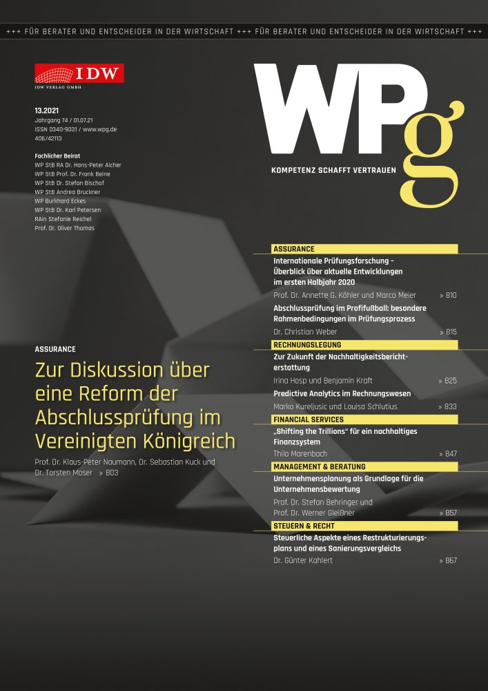 WPg - Die Wirtschaftsprüfung 13/2021