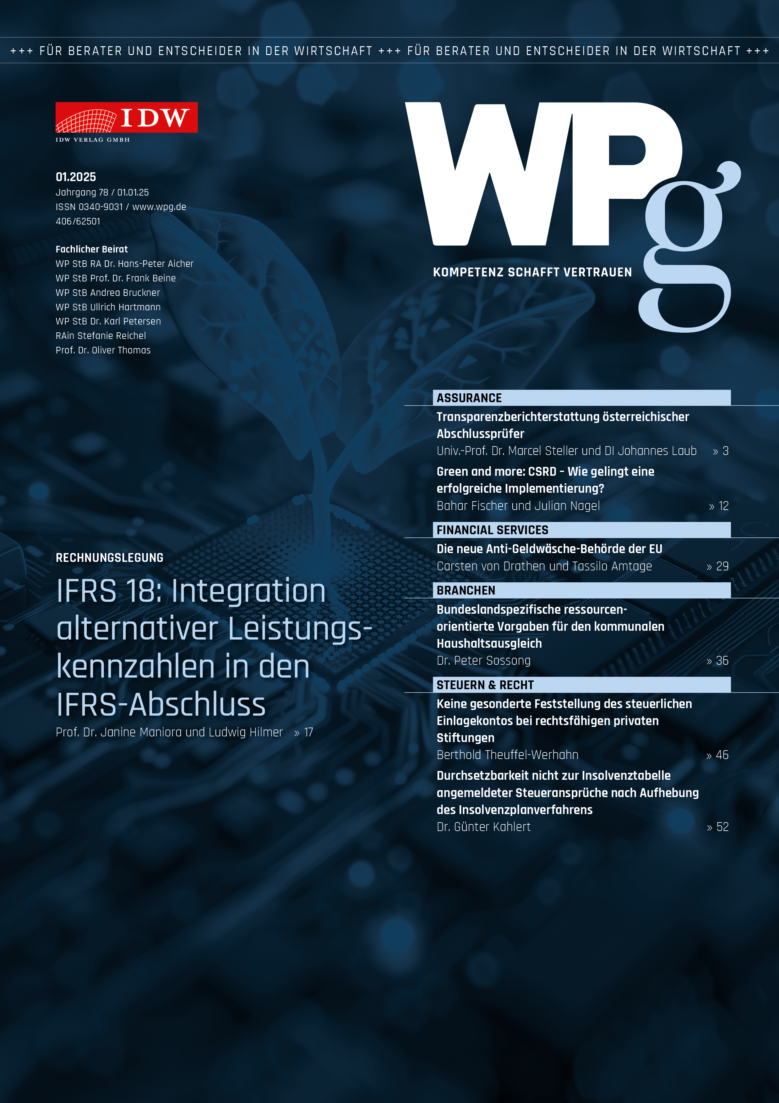 WPg - Die Wirtschaftsprüfung 01/2025  