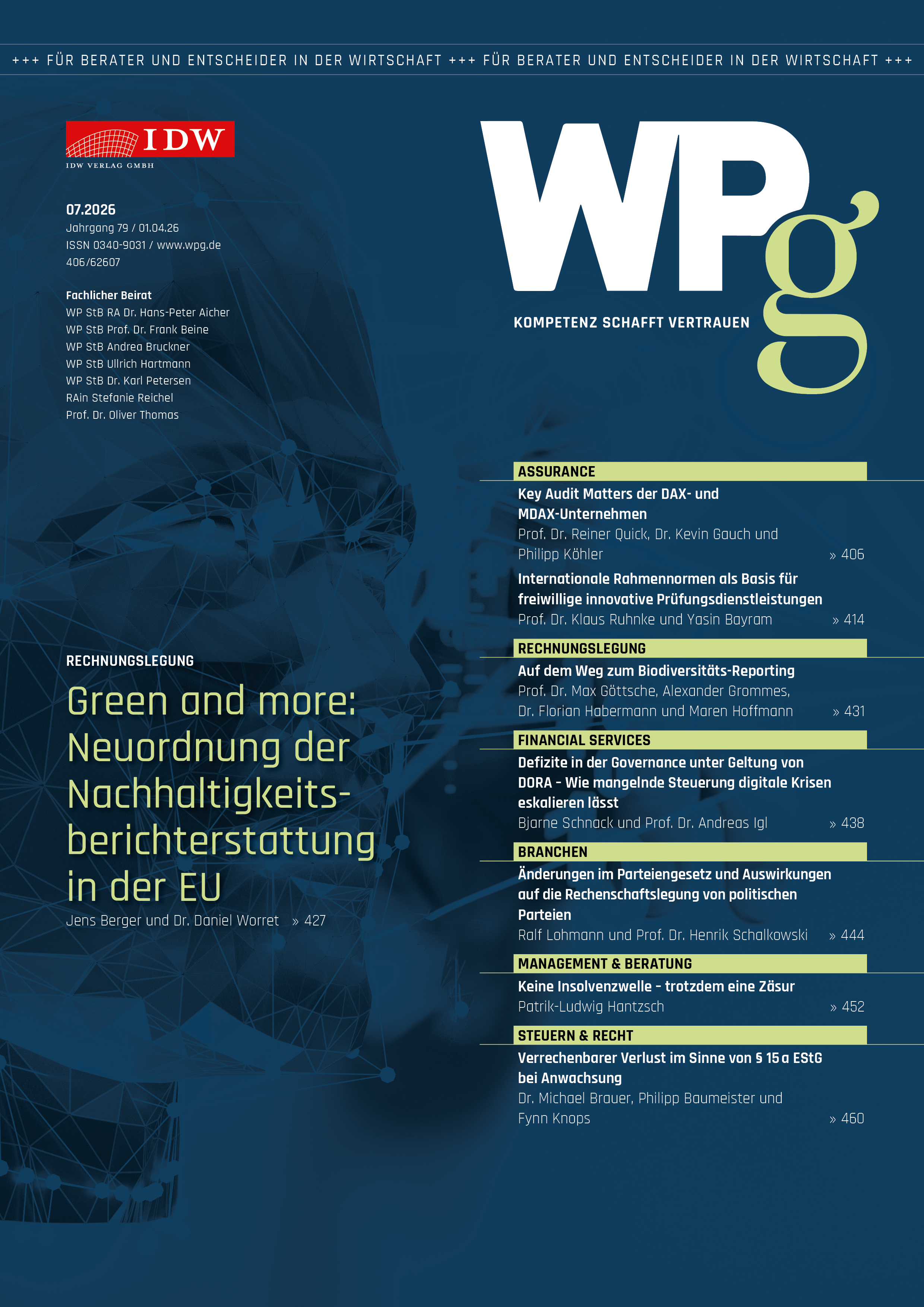 WPg - Die Wirtschaftsprüfung 07/2026  