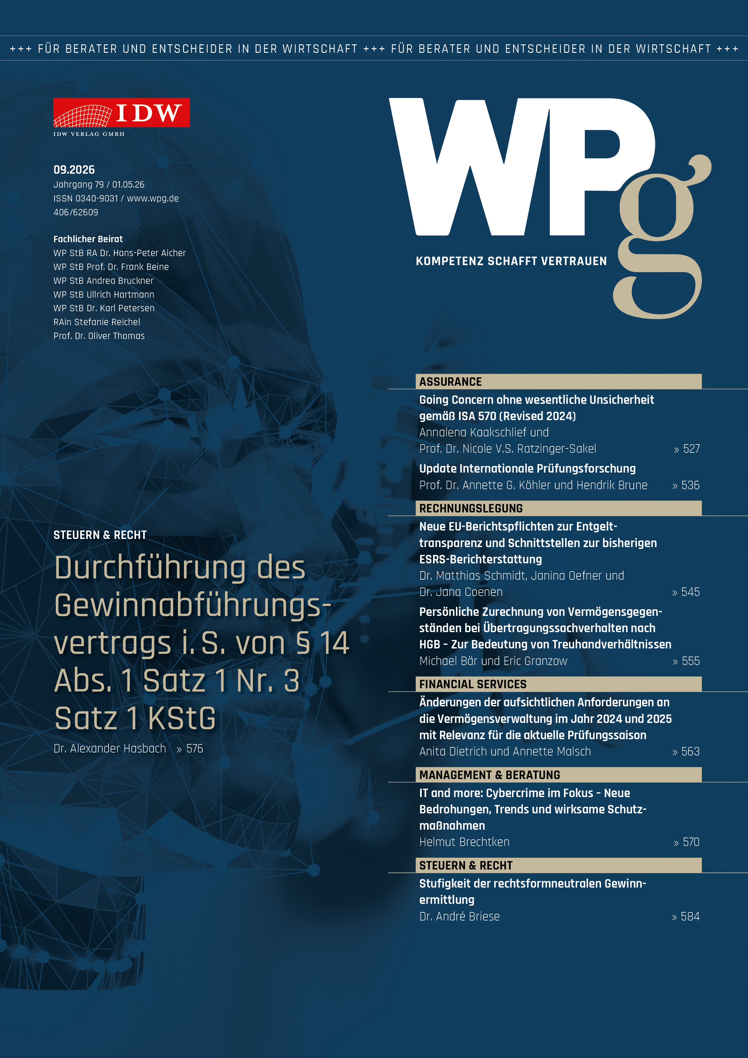 WPg - Die Wirtschaftsprüfung 09/2026  