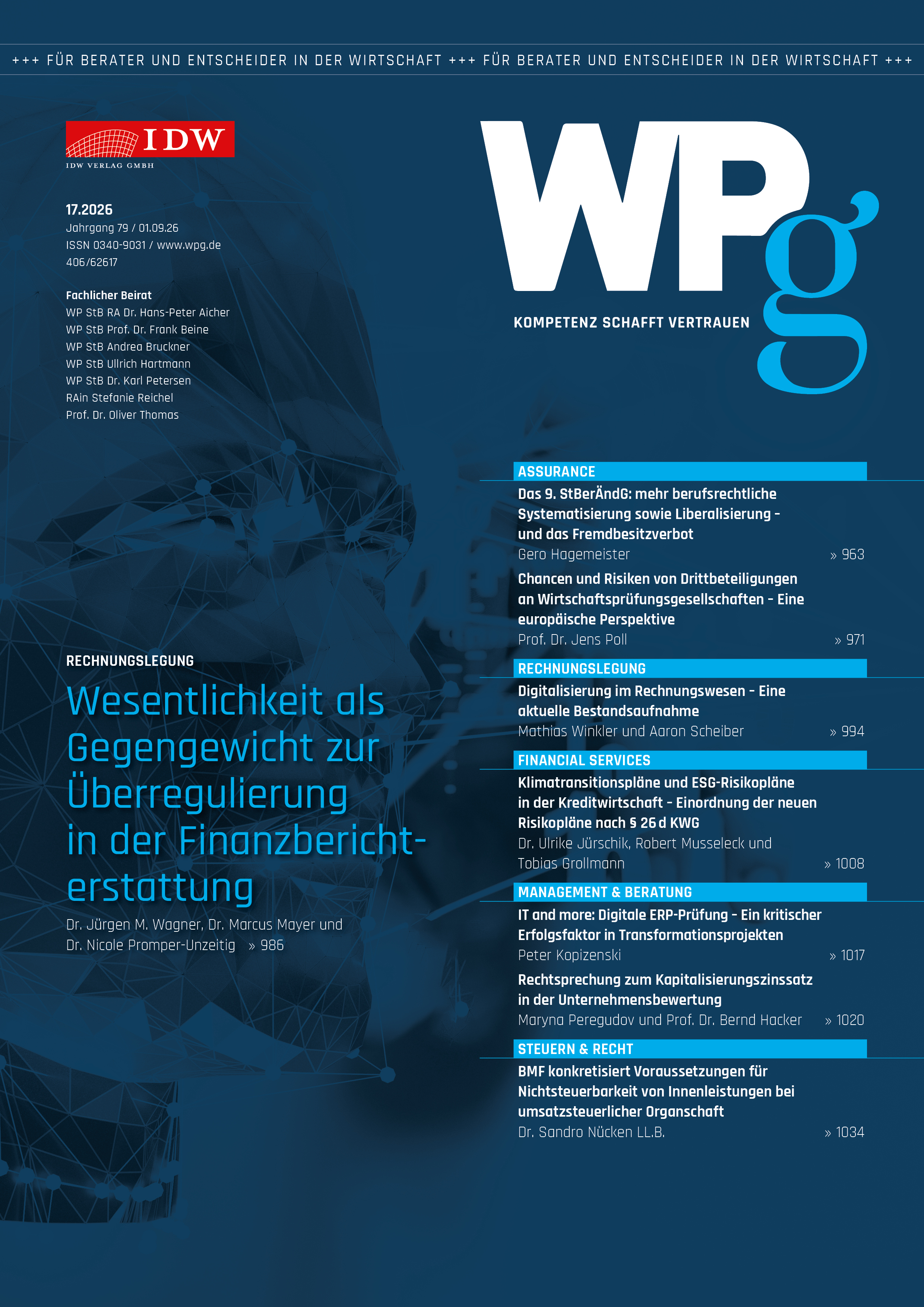 WPg - Die Wirtschaftsprüfung 17/2026