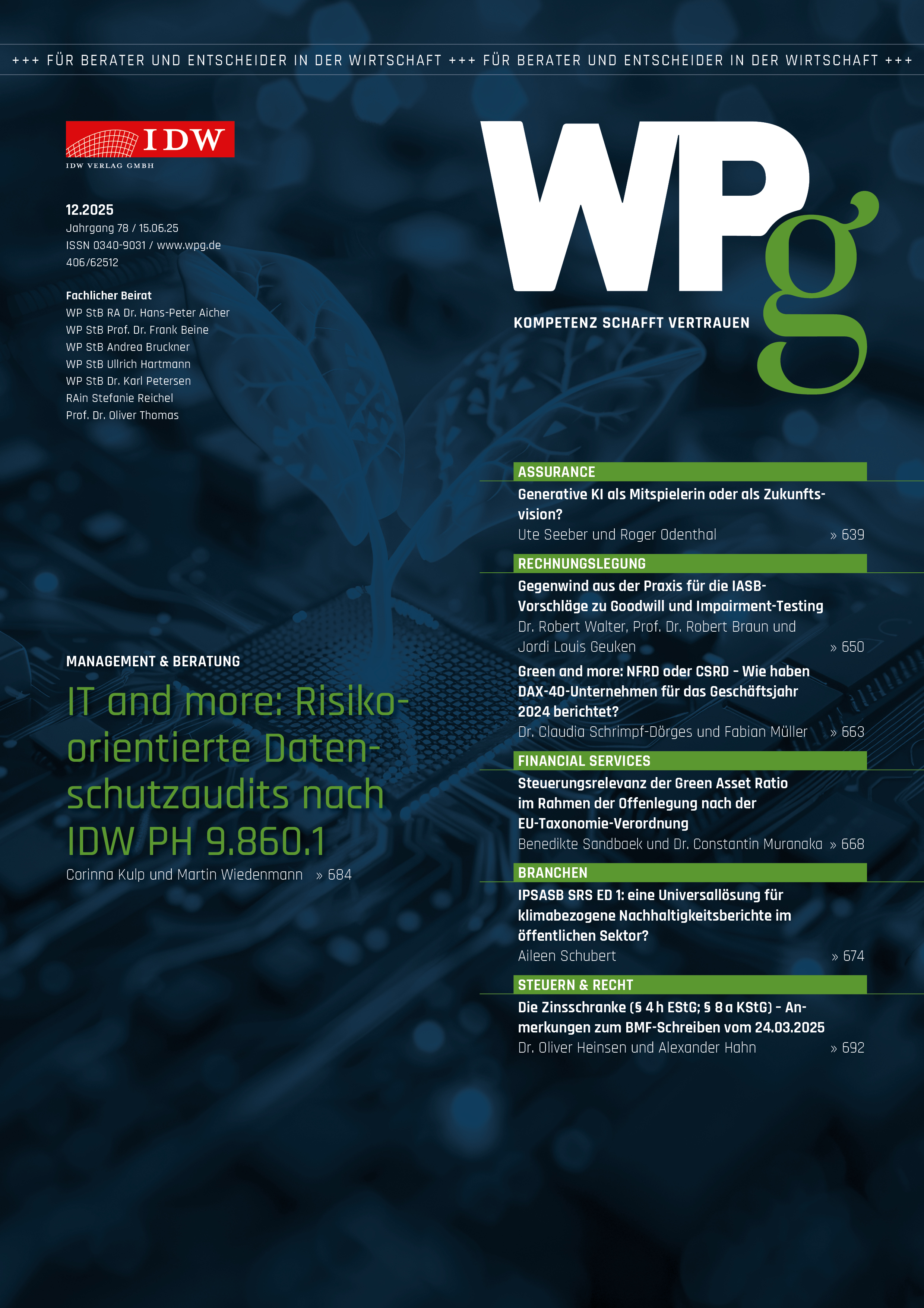 WPg - Die Wirtschaftsprüfung 12/2025   