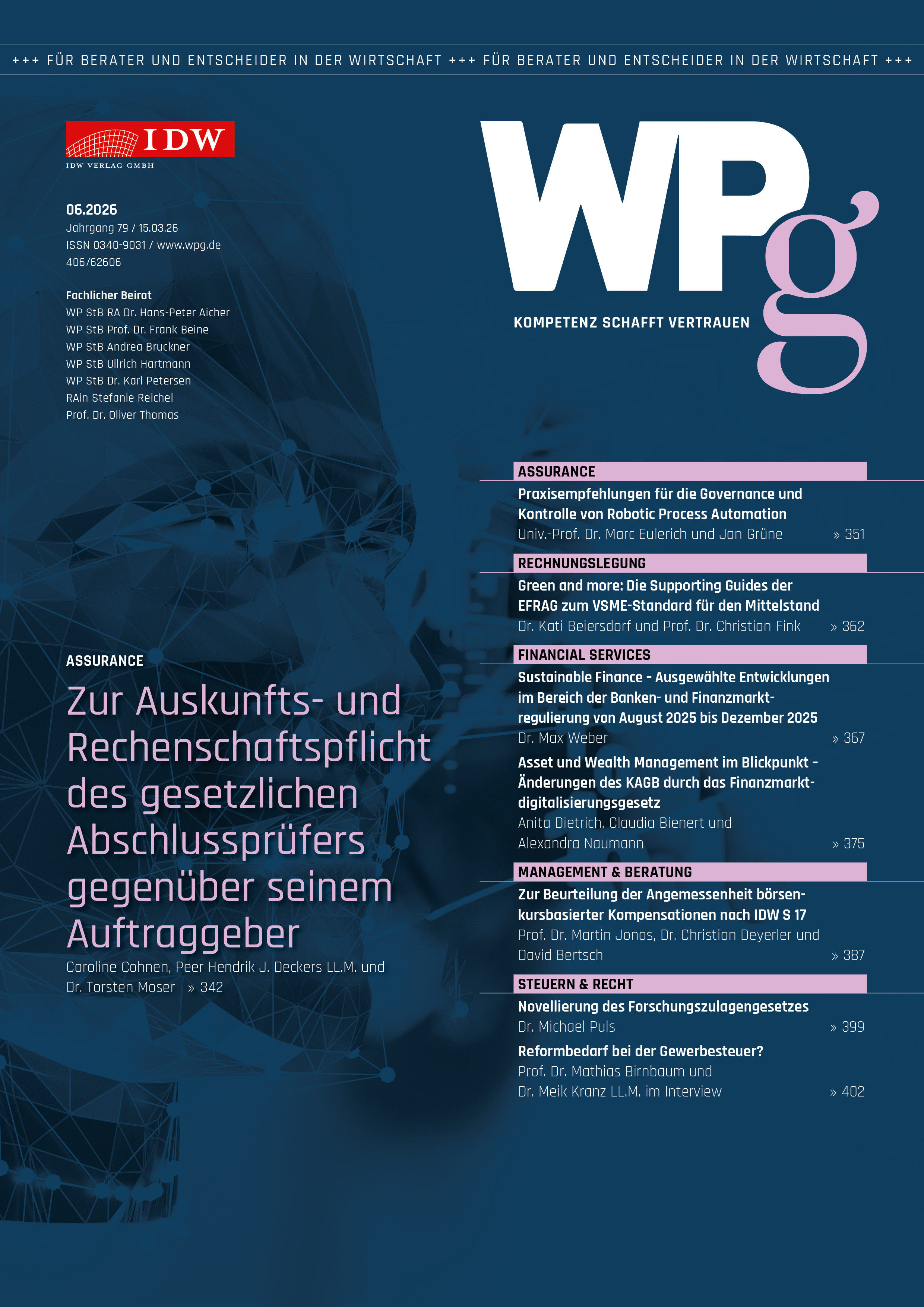 WPg - Die Wirtschaftsprüfung 06/2026   