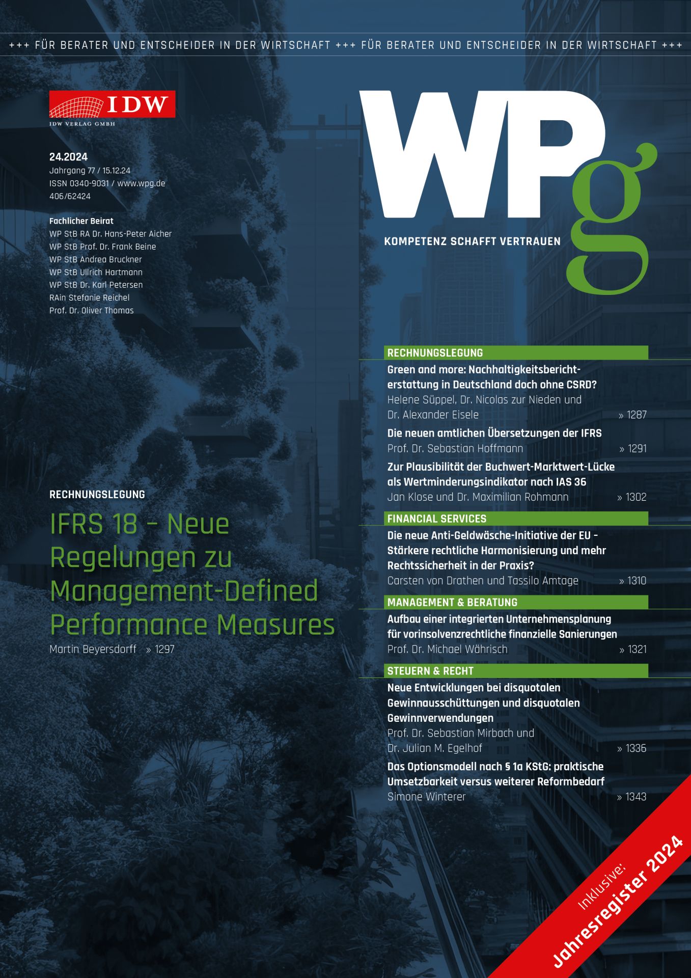 WPg Die Wirtschaftsprüfung